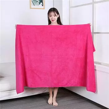 200*100см Очень большое полотенце для ванны из микрофибры Мягкое Супервпитывающее Карта Быстросохнущие полотенца Для дома 60x90cm ярко-розовый
