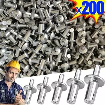 200/10 шт. алюминиевых сплавов заклепки для расширения, молотковые гвозди, головка для прокалывания, заклепки с ударным механизмом, саморезы, крепежи 10pcs 7mm