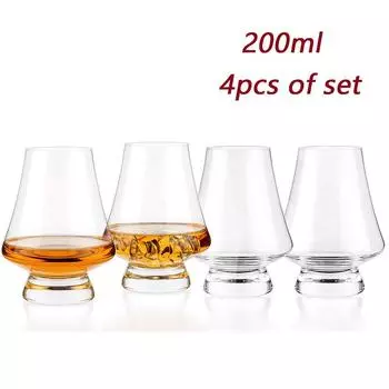200/250 мл набор из 4 дегустационных бокалов, хрустальные бокалы без свинца, бокалы для виски, бокалы для вина, бокалы для коктейлей, бар, ресторан