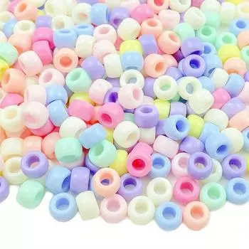200/500/1000 шт. радужных акриловых бусин для поделок, цветные круглые пластиковые бусины-разделители, используются для изготовления украшений своими руками, ожерелий и радужных браслетов. Random Color 200pcs