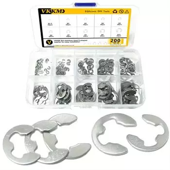 200 электронных колец из нержавеющей стали марки 304 — просты в установке, устойчивы к коррозии, широко используются в механике и электротехнике.