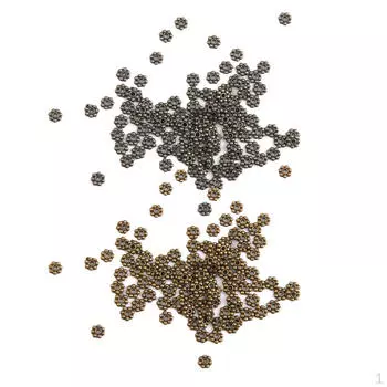 200 бусин-разделителей в виде снежинок и цветов, подвески, ожерелье, браслет, поделки, 4 мм