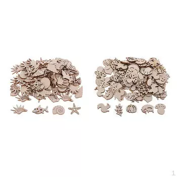 200 деревянных украшений с изображением животных, незавершенное подвесное изделие