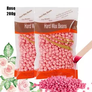 200 г/50 г/ Восковые бобы для депиляции, твердый воск в зернах, депиляция горячим пленочным воском, гранулы для всего тела