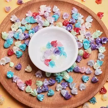 200 г/пакет, около 1000 шт., браслет для рукоделия, цветок, трехмерная емкость, свободные бусины, имитация жемчуга, шпилька для волос, изготовление ювелирных изделий, акрил