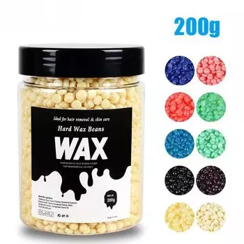 200 г твердых восковых гранул для восковой эпиляции, восковая пленка для удаления волос, бразильские восковые гранулы в виде жемчужных бобов для восковой эпиляции, в банке для нагревателей воска