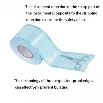 200 м/рулон стоматологический стерилизационный мешок с индикатором специальный рулон одноразовый автоклавный упаковочный мешок для запечатывающей машины оральный продукт 50mmX200m синий