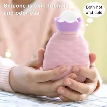 200 мл ананас силиконовая грелка герметичная горячая холодная грелка для компресса грелка для спины шеи плеч живота облегчение боли зимой руки ноги грелка для кровати 1pc фиолетовый