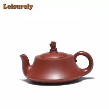 200 мл антикварные чайники из фиолетовой глины Исин, ручная работа, гладкий парусный чайник, чайник для заваривания чая из сырой руды Чжу, чайный сервиз Zisha, ремесло