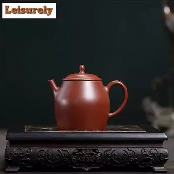 200 мл эстетичный чайник из фиолетовой глины Исин, простая круглая ручная работа, чайник из сырой руды, крови дракона, песка и грязи, чайный сервиз Zisha, подарок