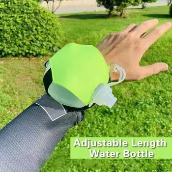 200 мл бутылка для проточной воды с регулируемым запястьем, флуоресцентный цвет, безопасный для бега в ночное время, силиконовое уплотнение, спортивная бутылка оранжевый