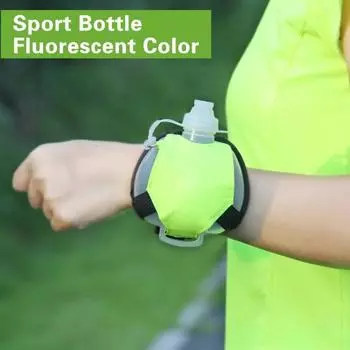 200 мл бутылка для проточной воды с регулируемым запястьем, флуоресцентный цвет, безопасный для бега в ночное время, силиконовое уплотнение, спортивная бутылка оранжевый