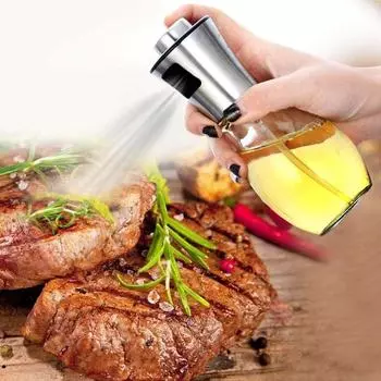 200 мл бутылка-распылитель из нержавеющей стали прозрачное стекло прессованный флакон для масла пищевой портативный барбекю воздушная сковорода для выпечки прозрачный