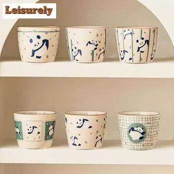 200 мл чашка для чая с нарисованной вручную пандой, домашняя чашка для гостеприимства, детская красивейшая кружка для питья в форме свиного рта, миска для чая для мастера, кувшин для воды