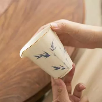 200 мл чистая бамбуковая хурма, расписанная вручную, чашка для чая ручной работы, традиционная чашка Cha Hai Justice для доступа к чаю 200ml