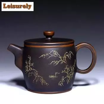 200 мл Guangxi Qinzhou Nixing керамический чайник ручной работы с изменяемой печью для заваривания чая Красивый чайник для заваривания чая из сырой руды, глиняный чайник, китайский чайный набор