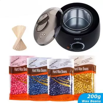 200 мл машина для плавления воска с восковыми бобами, набор для быстрого нагрева воска для удаления волос, депиляции, нагреватель парафина, ванночка для погружения в воск