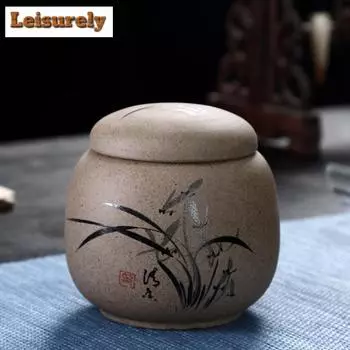 200 мл ретро грубая керамика мини орхидея чайная коробка органайзер старинный бак для хранения горшки контейнеры чайница чайная церемония украшения