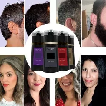 200 мл шампунь-краска для волос, натуральные травяные ингредиенты, для мужчин и женщин, покрытие седины, мгновенная окраска волос, крем для Хэллоуина, косплей, вечеринка, макияж, реквизит 200ML чёрный