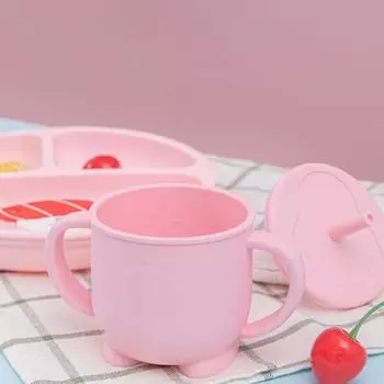 200 мл соломенная чашка небьющаяся герметичная силиконовая бутылка-непроливайка для малышей с защитой от разрывов фиолетовый