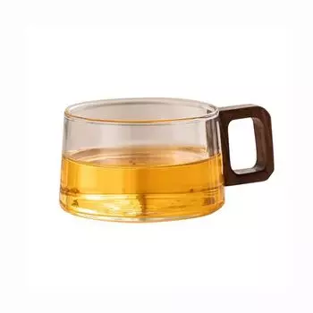 200 мл стеклянная кофейная кружка с деревянным подносом и ложкой термостойкая чашка для чая домашняя чашка для эспрессо молочный латте молотый кофе набор чашек 200ml