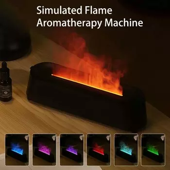 200 мл увлажнитель воздуха с пламенем и огнем, диффузор для ароматерапии, ультразвуковой увлажнитель воздуха с ароматической эссенцией, домашние USB-диффузоры ароматов чёрный