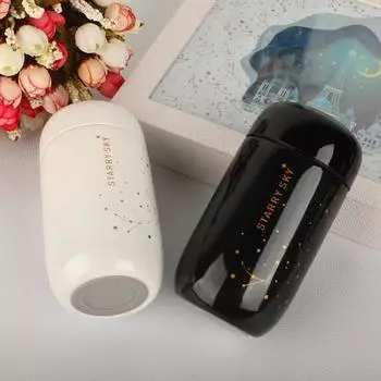 200 мл вакуумная кружка большой емкости с гладкой герметичной крышкой, герметичная на 360 градусов термокружка для питья воды чёрный