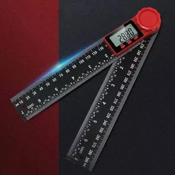 200 мм черная линейка пластиковая двухдюймовая электронная цифровая угловая линейка для деревообработки многофункциональная разметка и транспортир