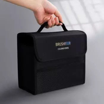 200 отверстий цветной пенал черный большой емкости сумка для карандашей для студентов канцелярские принадлежности для взрослых художников и колористов чёрный