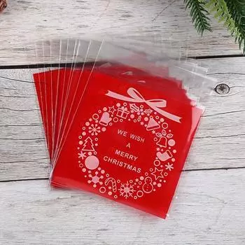200 шт. Рождественская упаковка Пакеты для лунных пряников Пакеты для праздничного печенья Пакеты для конфет Прозрачные самозапечатывающиеся пакеты Самоклеящиеся пакеты для выпечки 200pcs