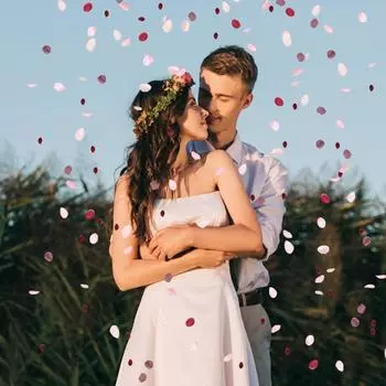 200 Pcs Flower Petals Artificial Rose Petals Mixed Colors for Wedding Aisle Dinner Table Centerpiece Party Confetti Bridal Shower Romantic Night Decor Style 1