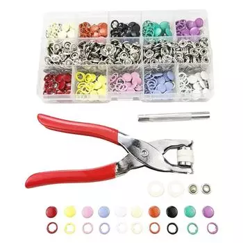 200 Pieces 9.5mm Sewing Buttons Snap Plier Popper Grommet Fasteners Clip