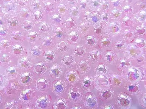 200 Pieces Aurora Processed Round Beads Crack Acrylic Beads Pink 8mm 2mm Crafts Handicraft Supplies Jewelry Handmade Accessory Parts Huey Handicraft