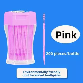 200 pieces Double-headed Fishbone Toothpicks Bottled 200 sticks