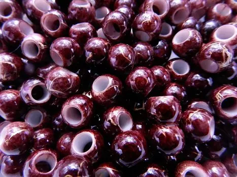 200 шт. Золотые круглые акриловые бусины с большим отверстием в виде мраморной линии, темно-коричневые, 10 мм, товары для рукоделия, ювелирные изделия, аксессуары ручной работы, детали для рукоделия Huey Handicraft темно-коричневого