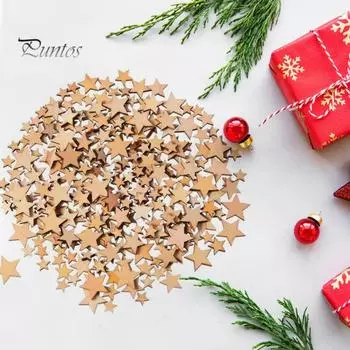 200 шт., 10/12/15/20 мм, древесная щепа в форме звезды, сделай сам, креативные полированные изделия из натурального дерева для поделок, украшения 200pcs
