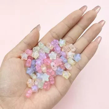 200 шт. 10 мм бисерные материалы пятиконечная звезда перламутровый цвет россыпью бусины для браслета серьги изготовление акрила своими руками ювелирные изделия аксессуары ювелирные изделия розы красного