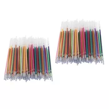 200 шт., 1 мм, стержни для гелевых ручек с цветными чернилами 13x0.4cm разноцветный