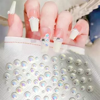 200 шт., 2 мм/3 мм/4 мм, искусственный жемчуг, блестящие, не выцветающие, полукруглые плоские бусины «сделай сам», украшения для дизайна ногтей 2mm белый