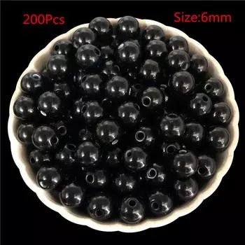 200 шт 6 мм однотонные акриловые разноцветные свободные бусины для изготовления ювелирных изделий своими руками фурнитура ювелирные аксессуары ручная работа ремесла материал 5