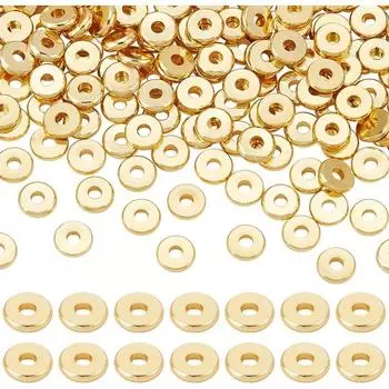 200 шт. 6 мм плоские бусины с покрытием бусины CCB для глиняных бусин Heishi летние цепочки для бикини Гавайи стекируемые браслеты изготовление ювелирных изделий 100pcs 6mm золотой