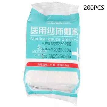 200 шт. 6 X 8 см марлевые повязки для перевязки ран, экстренной помощи, ухода за больными
