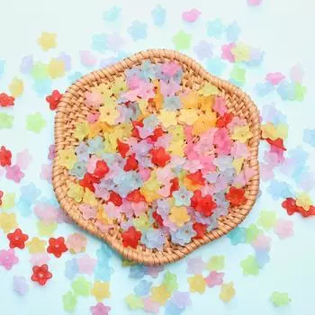 200 шт., 9x4 мм, матовые яркие цвета, прозрачные модные акриловые разноцветные бусины для изготовления ювелирных изделий своими руками, материал в форме цветка ручной работы розы красного