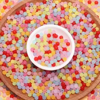 200 шт. акриловые поделки своими руками глазурь круглые бусины для изготовления ювелирных изделий аксессуары фурнитура модная ручная работа 1