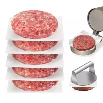 200 шт. антипригарных бумажных квадратов для котлет для гамбургеров, листов вощеной бумаги, пресс для бургеров 11x11cm Square Sheets