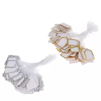 200 шт., этикетка с золотой каймой, шнурок для билетов, ювелирные изделия, ценники золотой