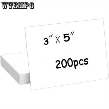200 шт. белого картона 3x5 дюймов, плотная бумага 80 фунтов/230 г/м, картон для поздравительных открыток, приглашений, почтовых открыток, открыток своими руками