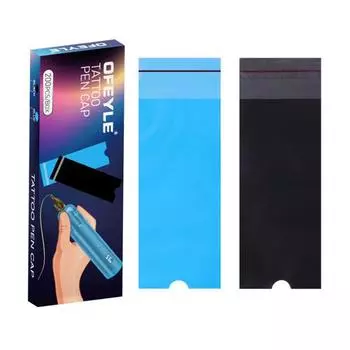 200 шт. Большие сумки для ручек для татуировок, чехлы для машинок для татуировок, черные, синие, чехлы для шнуров с зажимами, аксессуары для татуировок чёрный