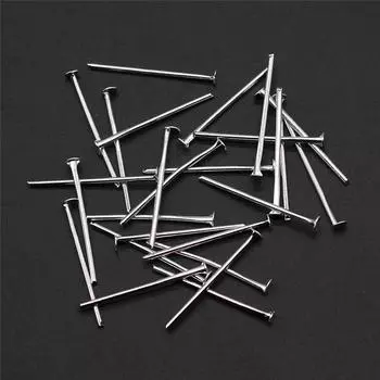 200 шт., булавка с плоской головкой, аксессуары для ювелирных изделий, серебряный цвет, железо 18 мм