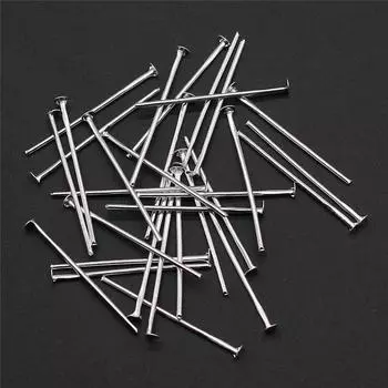 200 шт., булавка с плоской головкой, аксессуары для ювелирных изделий, серебряный цвет, железо 24 мм